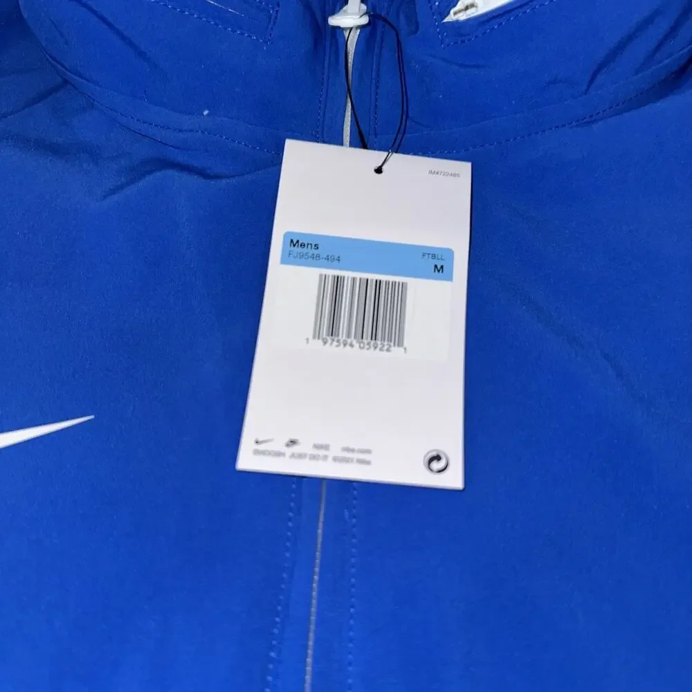 Nike Football Jacket Coaches Sideline 1/4 Zip S/S Blue/White FJ9548 Men Medium